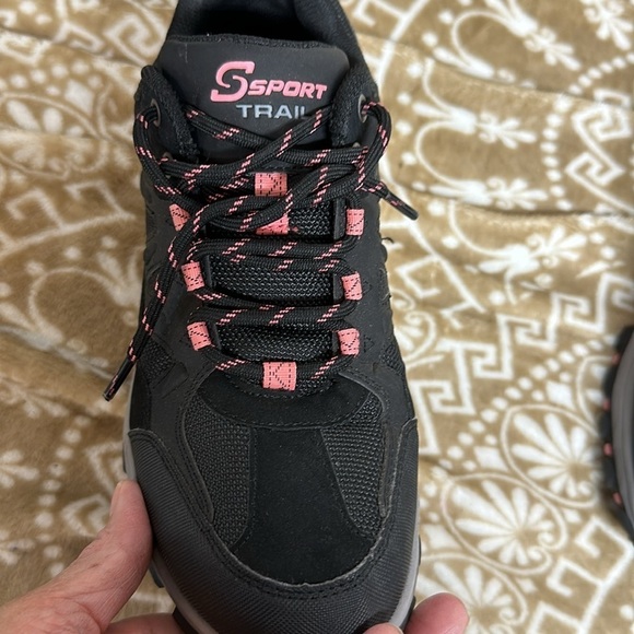S Sport by Skechers ELAYNA Black Trail Sneakers w/Memory Foam unisex main image 6